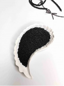 Бисер 13/0 класс А, калиброванный Чехия (черный матовый)